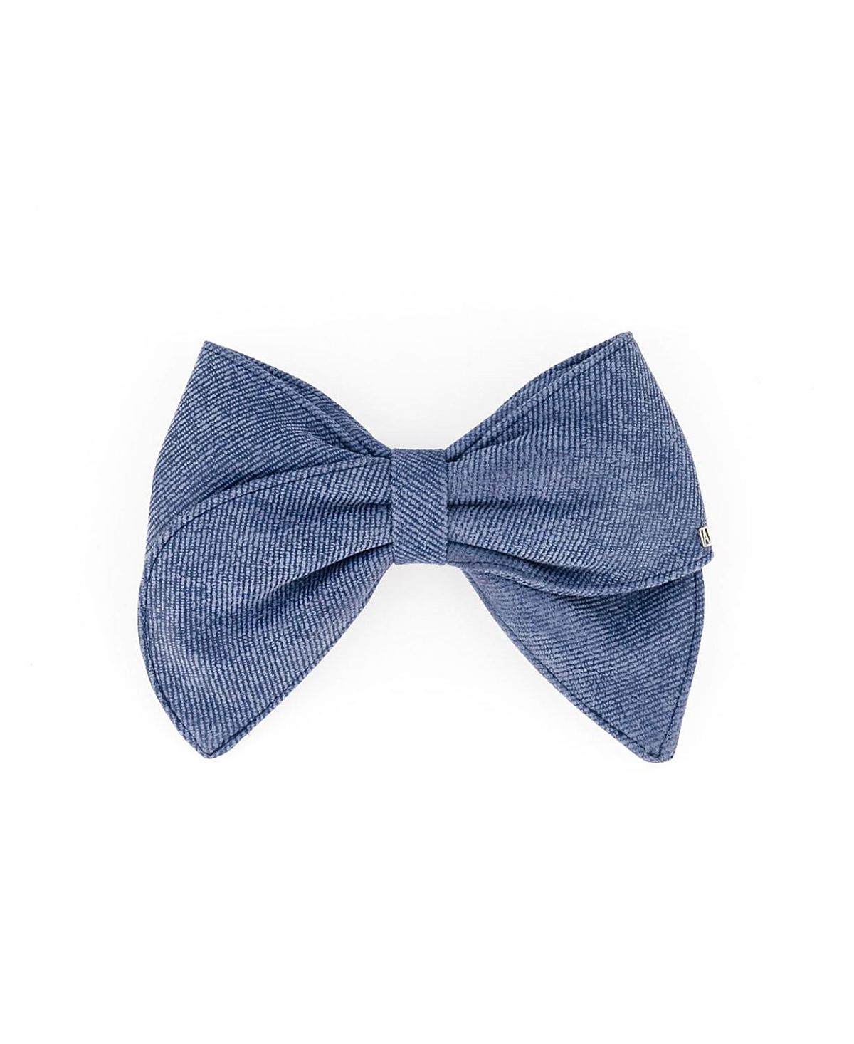 Alexandre de Paris Denim Leather Bow Barette