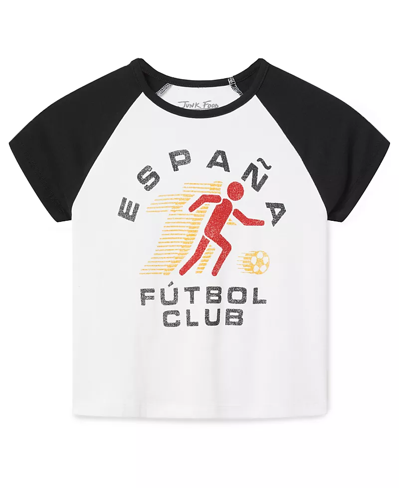 Junk Food Clothing Women's Espana Futbol Club Baby Raglan Tee