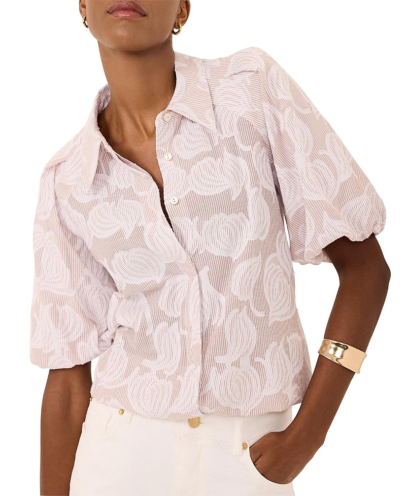 Mint Velvet Women's Cotton Jacquard Shirt