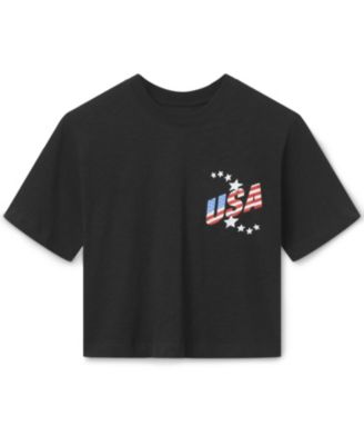 Women's USA Soccer Mock Neck Crop Tee