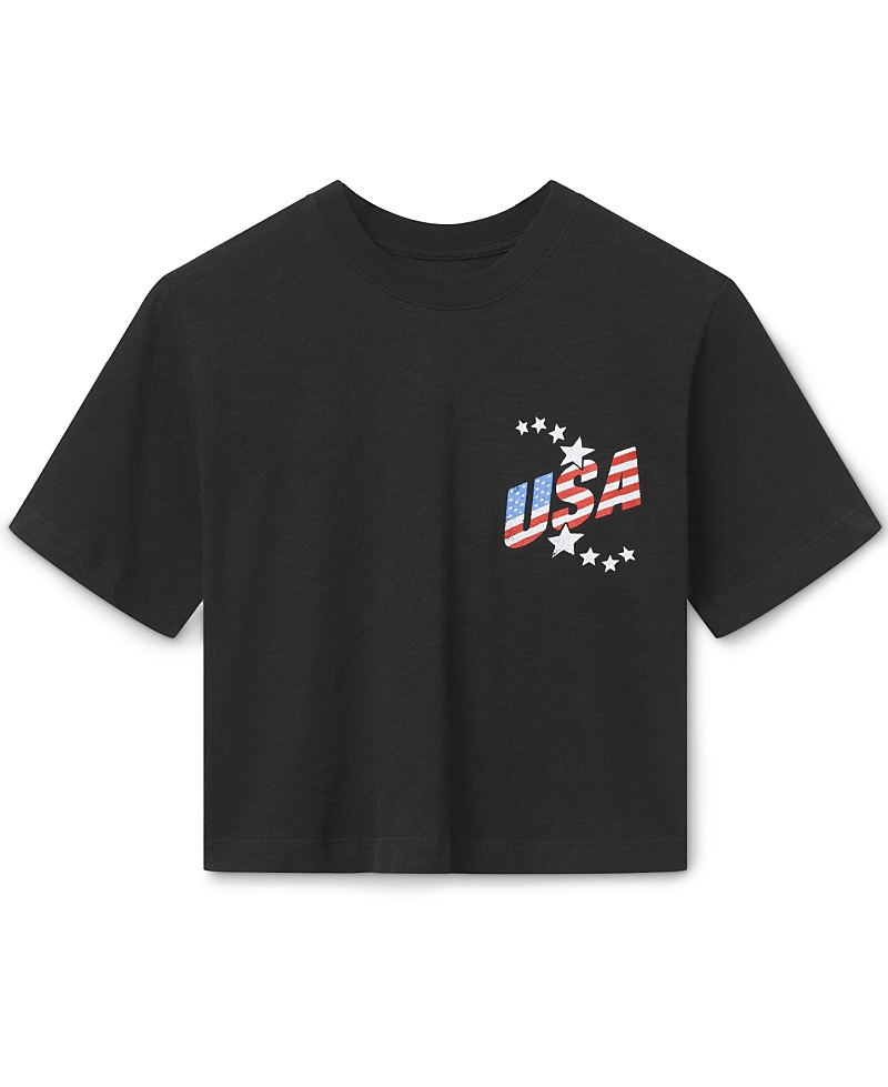 Junk Food Clothing Women's Usa Soccer Mock Neck Crop Tee