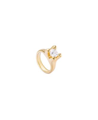  18K Gold-Plated Ring with White Cubic Zirconia