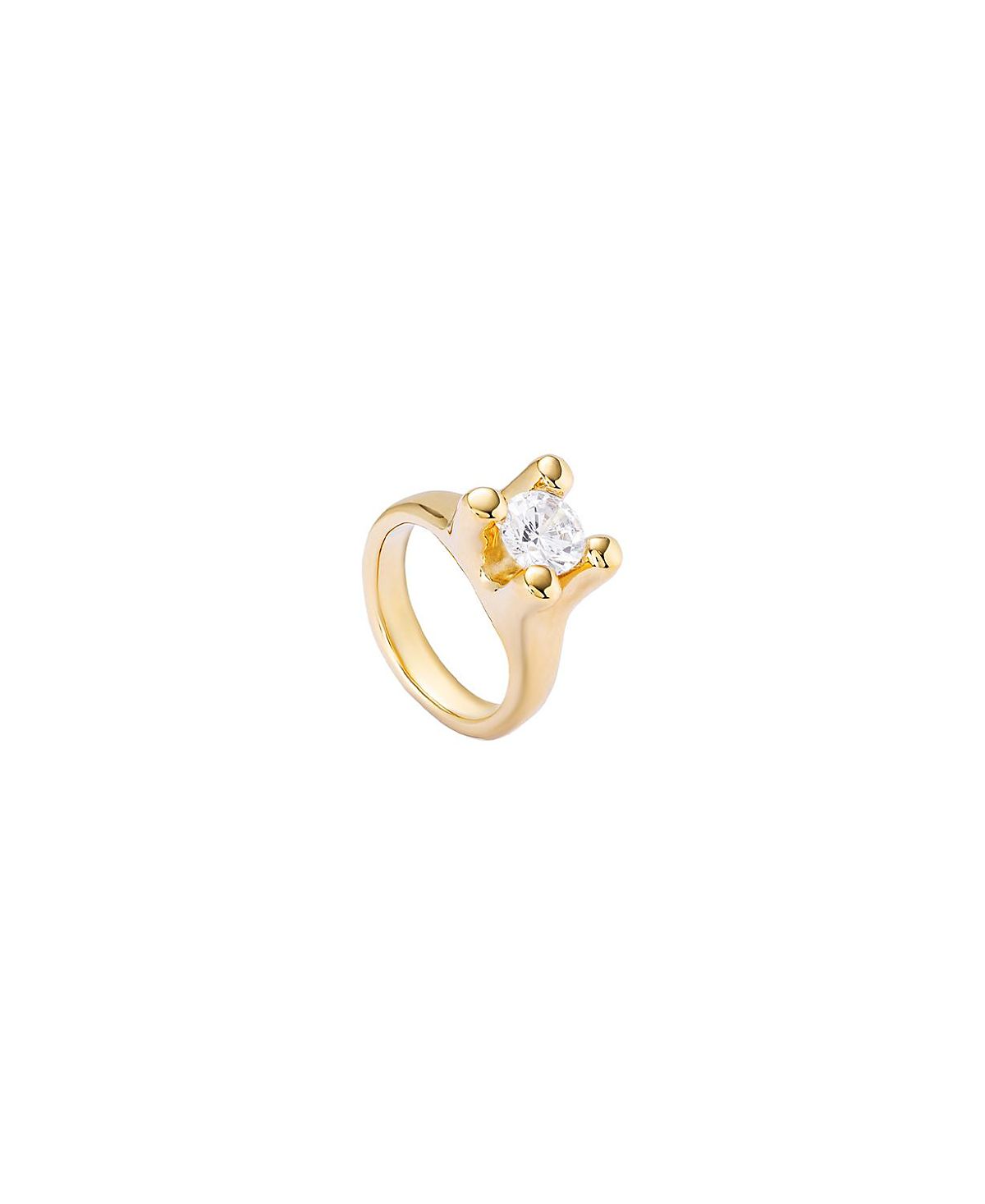 UNOde50 18K Gold-Plated Ring with White Cubic Zirconia