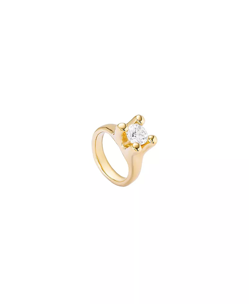 UNOde50 18K Gold-Plated Ring with White Cubic Zirconia