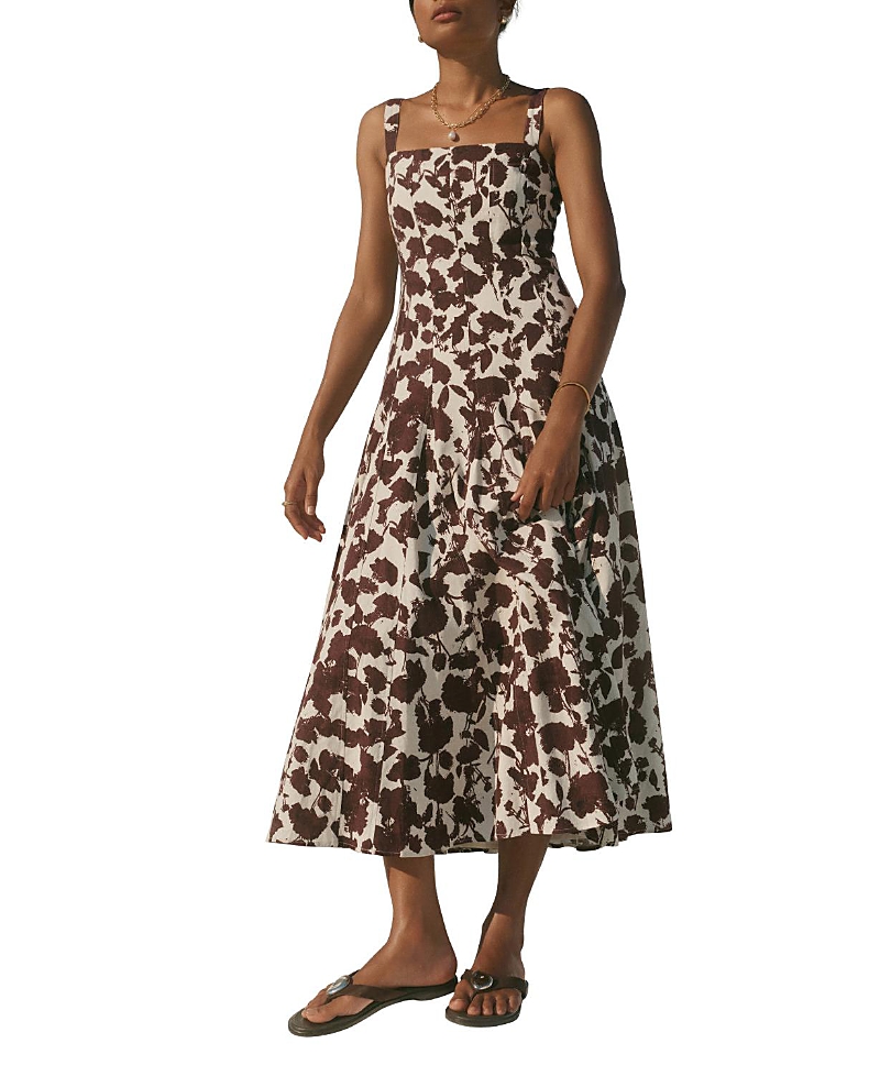 Mint Velvet Women's Linen Blend Printed Midi Dress