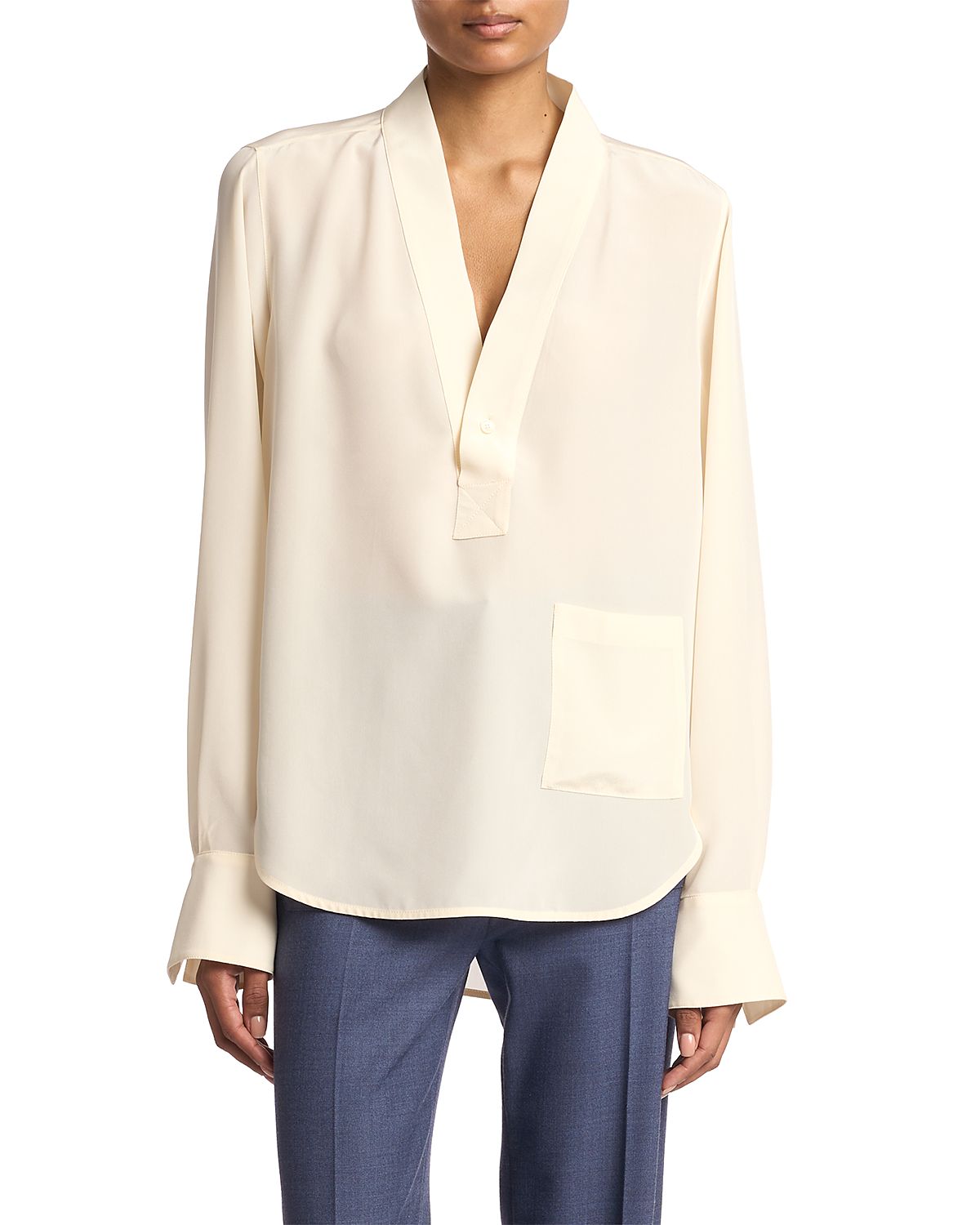 Victoria Beckham Silk V Neck Blouse