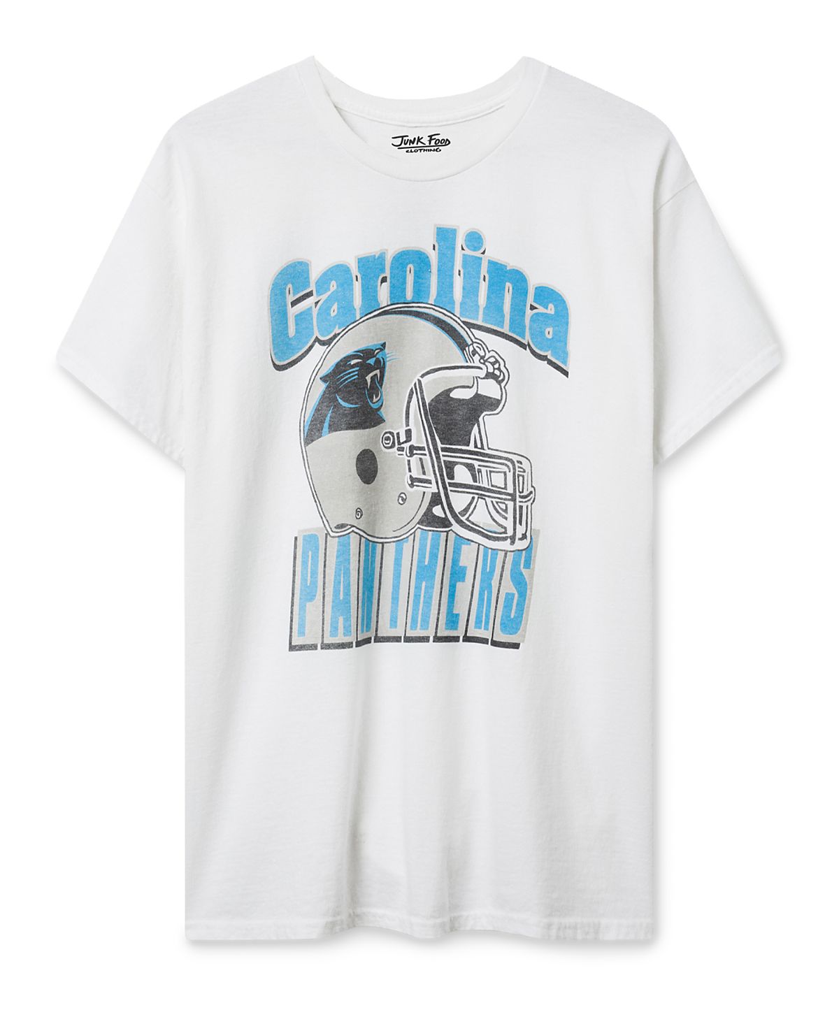 Junk Food Clothing Unisex Carolina Panthers Throwback Helmet Tee