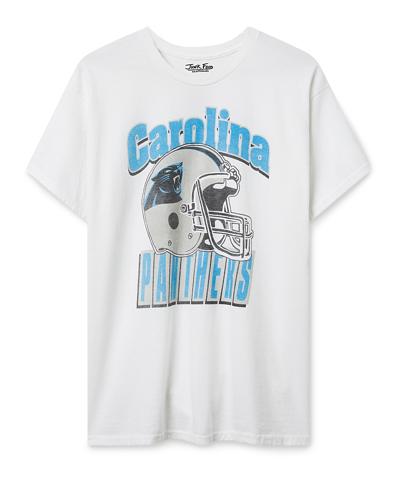 Junk Food Clothing Unisex Carolina Panthers Throwback Helmet Tee