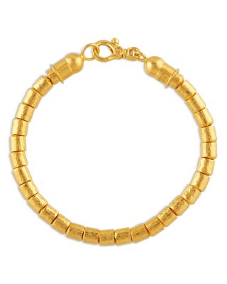 18K & 24K Yellow Gold Vertigo Segmented Hammer Chain Bracelet