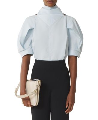 Scarf Top In Cotton Poplin