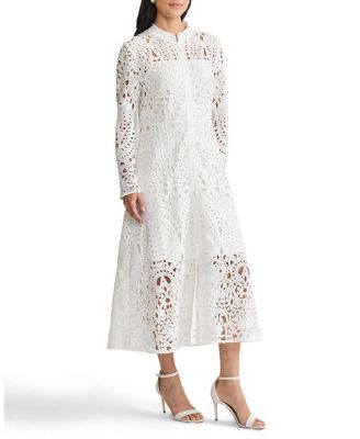 Fit-N-Flare Lined Laced Midi Dress