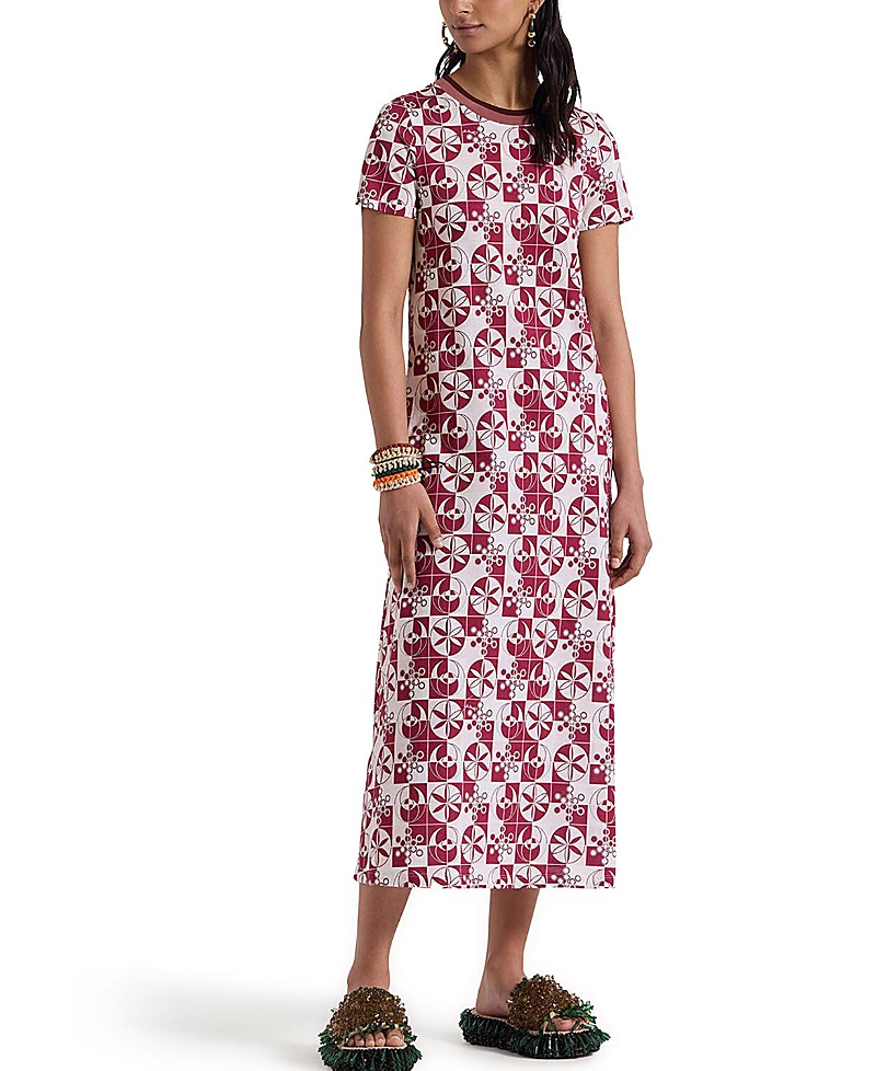 La Doublej Sporty Swing Dress In Eclipse Bordeaux