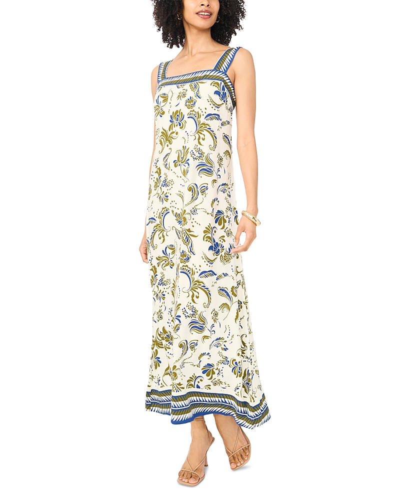 Vince Camuto Smocked Back Square Neck Maxi Dress