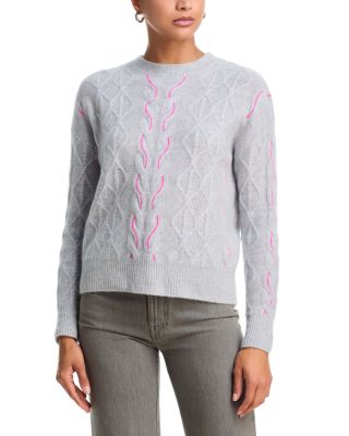 100% Cashmere Cable Knit Crewneck Sweater - Exclusive