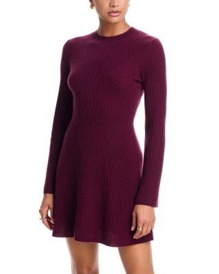 100% Cashmere Contour Ribbed Mini Dress - Exclusive