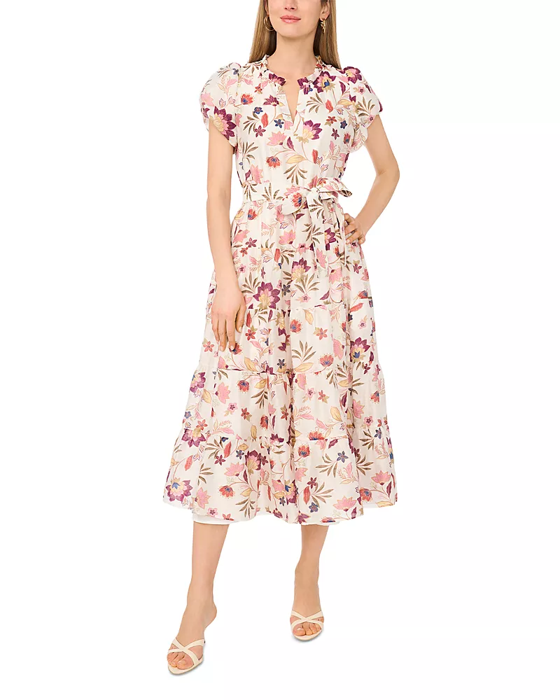 Vince Camuto Puff Sleeve Midi Dress