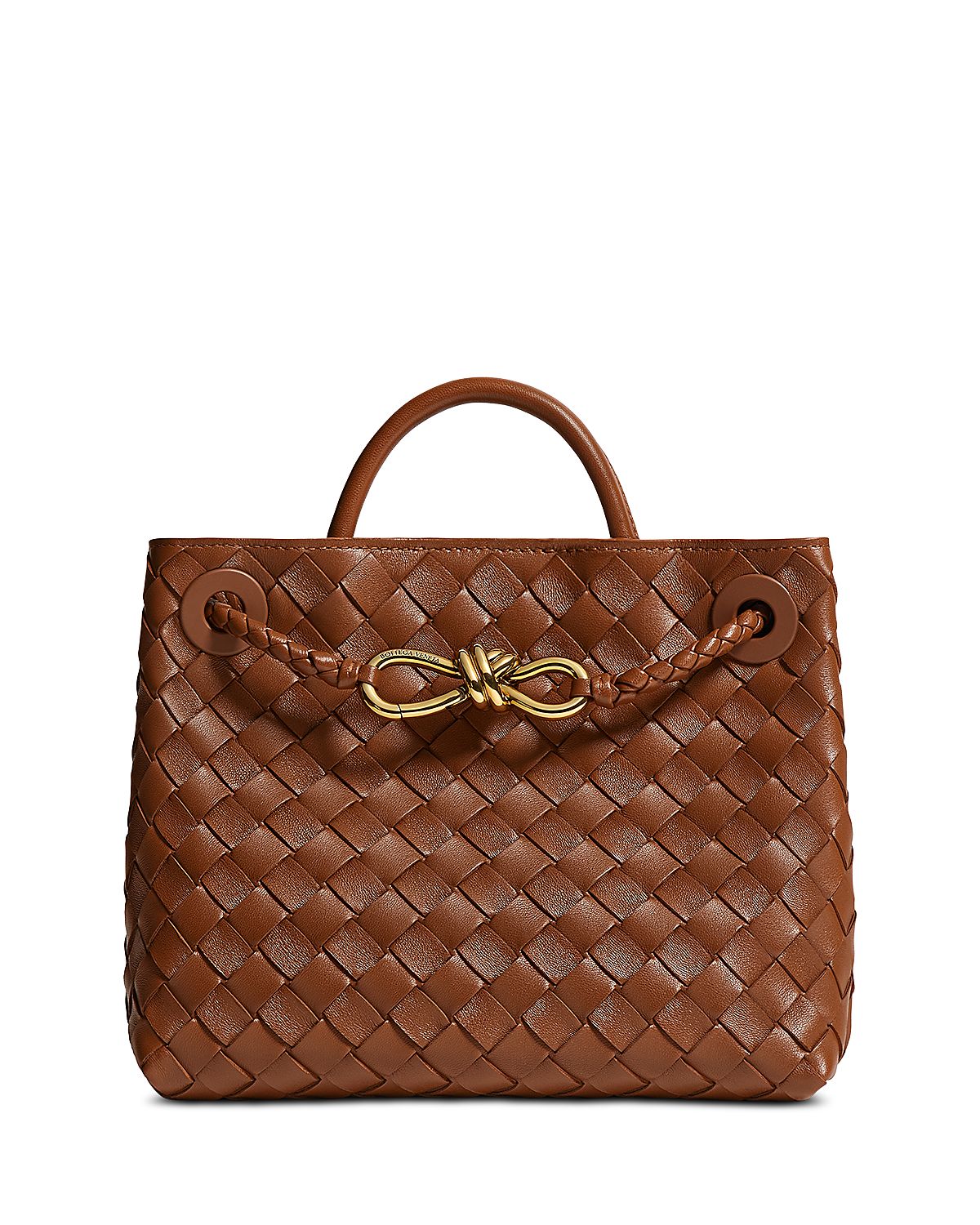 Bottega Veneta Small Andiamo Intrecciato Leather Top Handle Bag