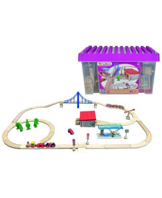 Eichhorn Large Wooden Train Set, Ages 3+