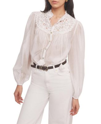  Women's Floral Cutwork Detail Blouse