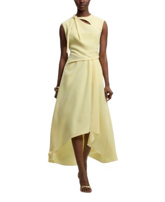  Tailored Drape Neck Midi Dress