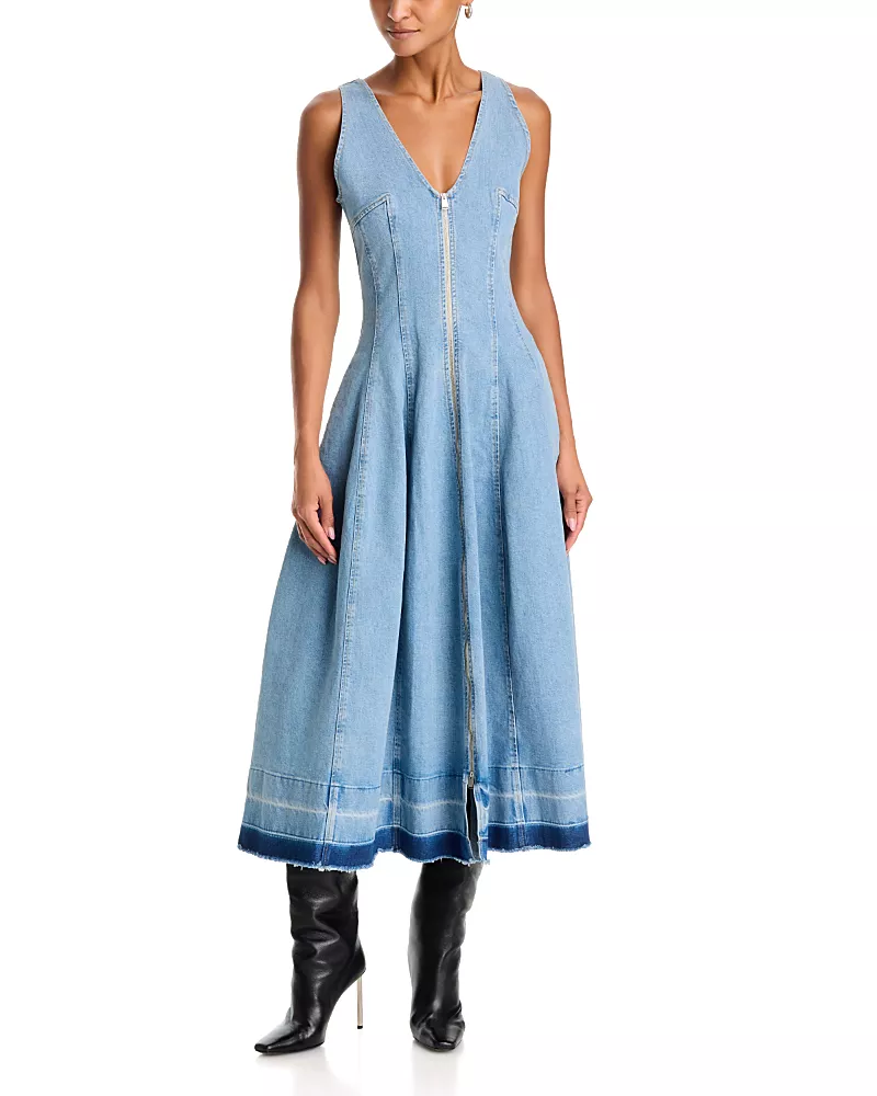 Simkhai Arin Cotton Denim Midi Dress