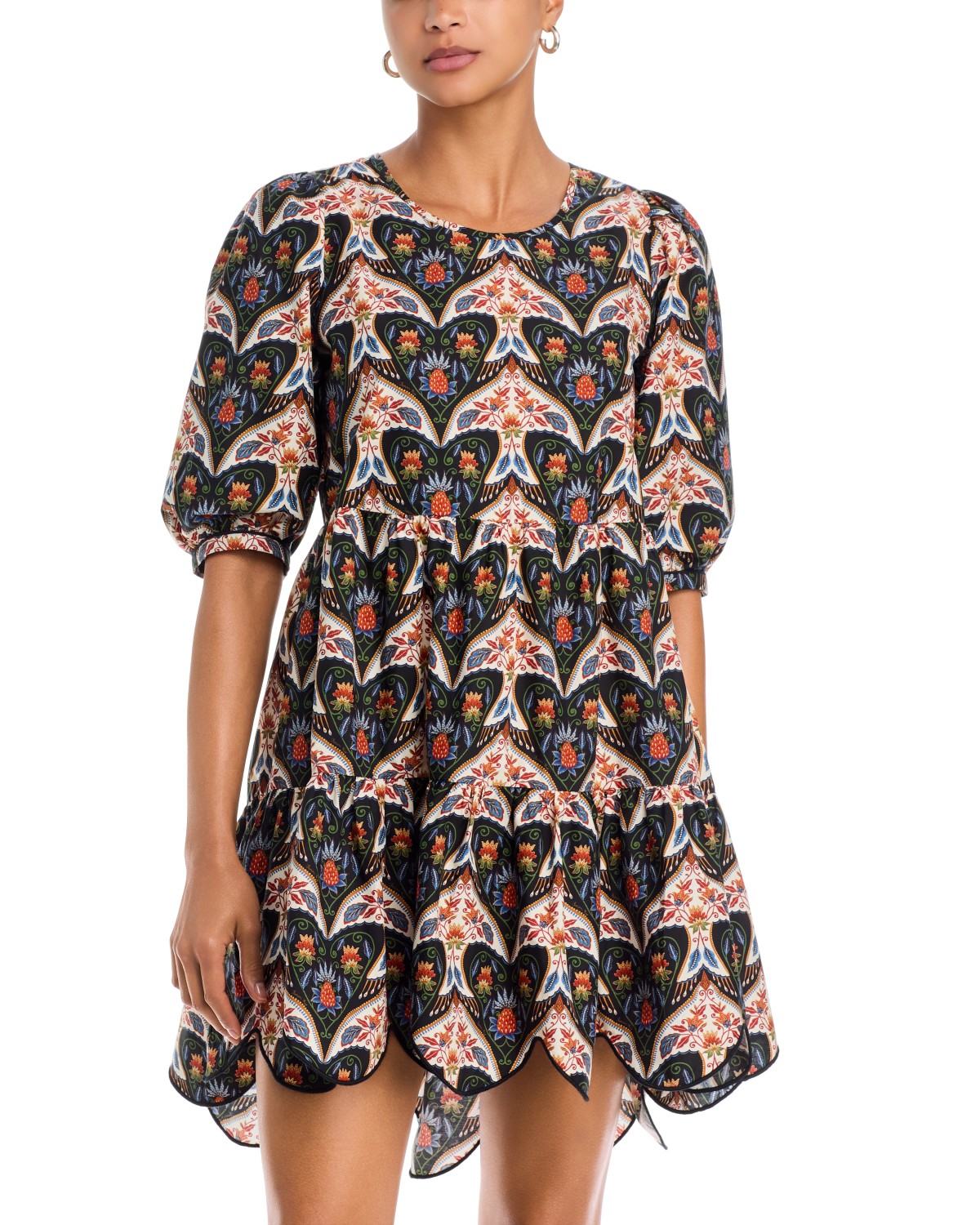 Porcelain Birds Mini Dress