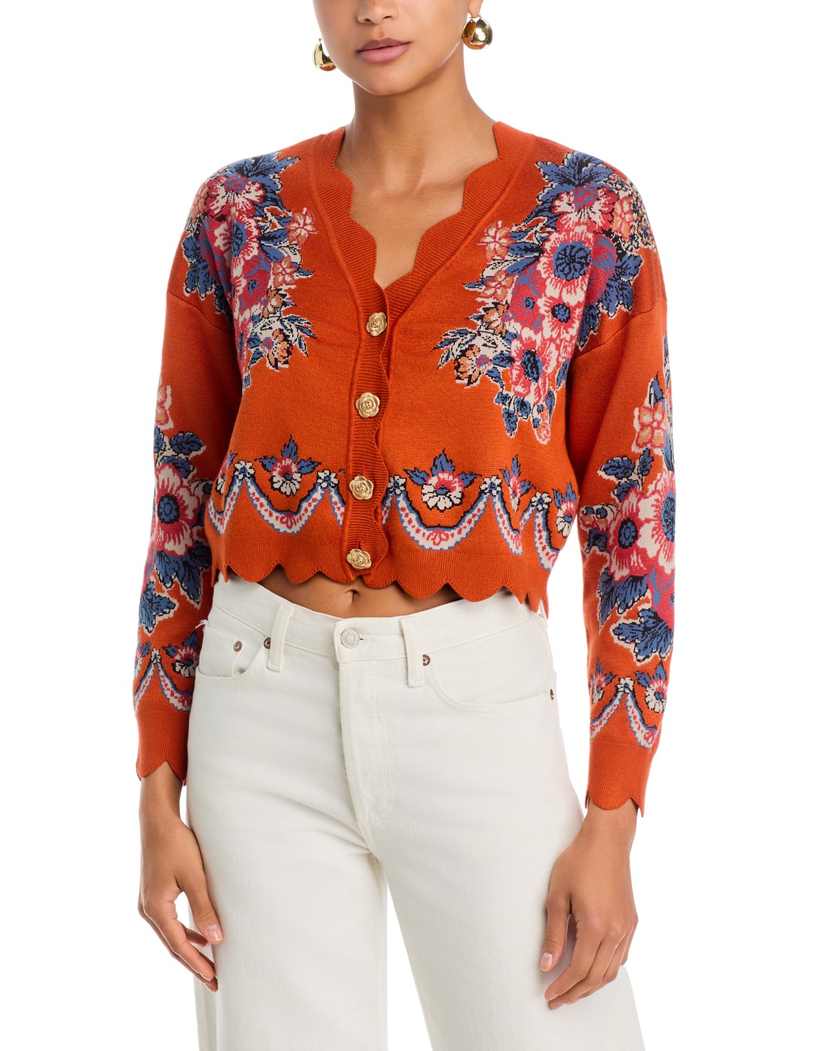 Victorian Floral Knit Cardigan