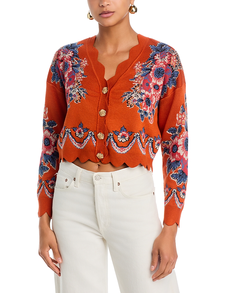 Farm Rio Victorian Floral Knit Cardigan