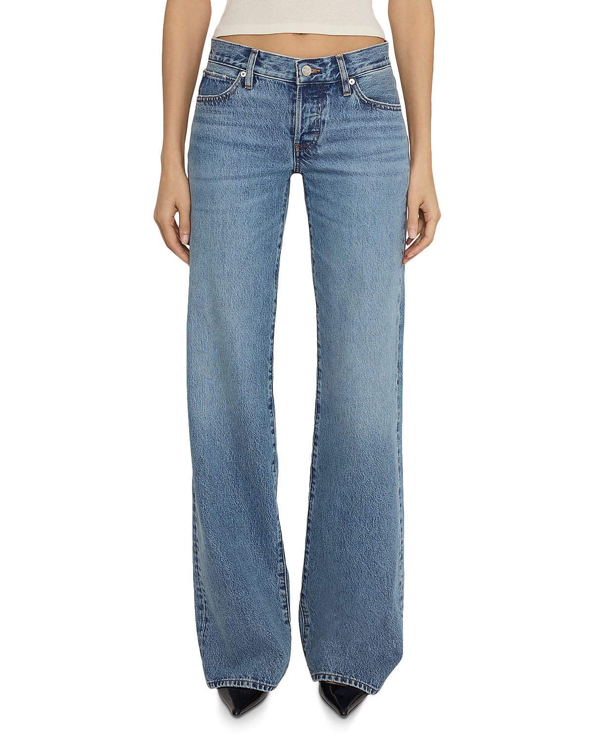 Frame The Gray Low Rise Bootcut Jeans