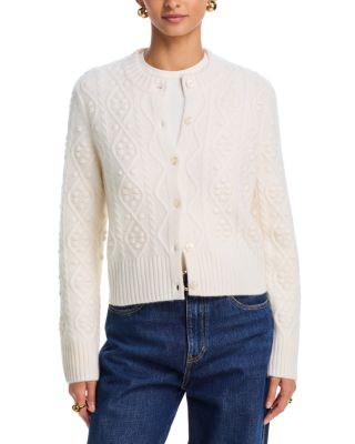 100% Cashmere Cable Knit Cardigan - Exclusive