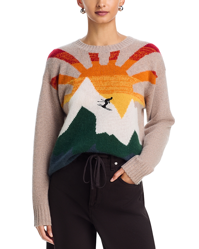 Aqua Cashmere Sunrise Skiier Crewneck Sweater - Exclusive