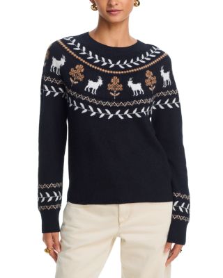  100% Cashmere Year of the Goat Fair Isle Crewneck Sweater - Exclusive