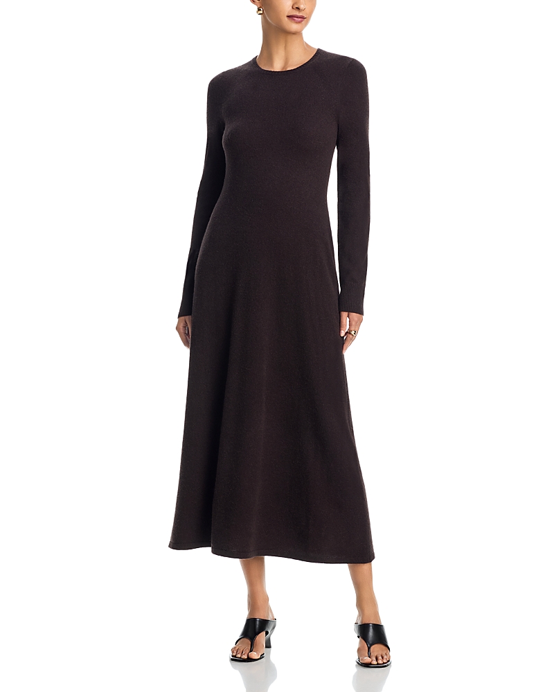 Aqua 100% Cashmere Long Sleeve Midi Dress - Exclusive