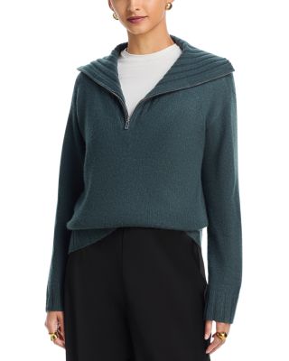 Aqua Cashmere Half Zip Sweater - Exclusive
