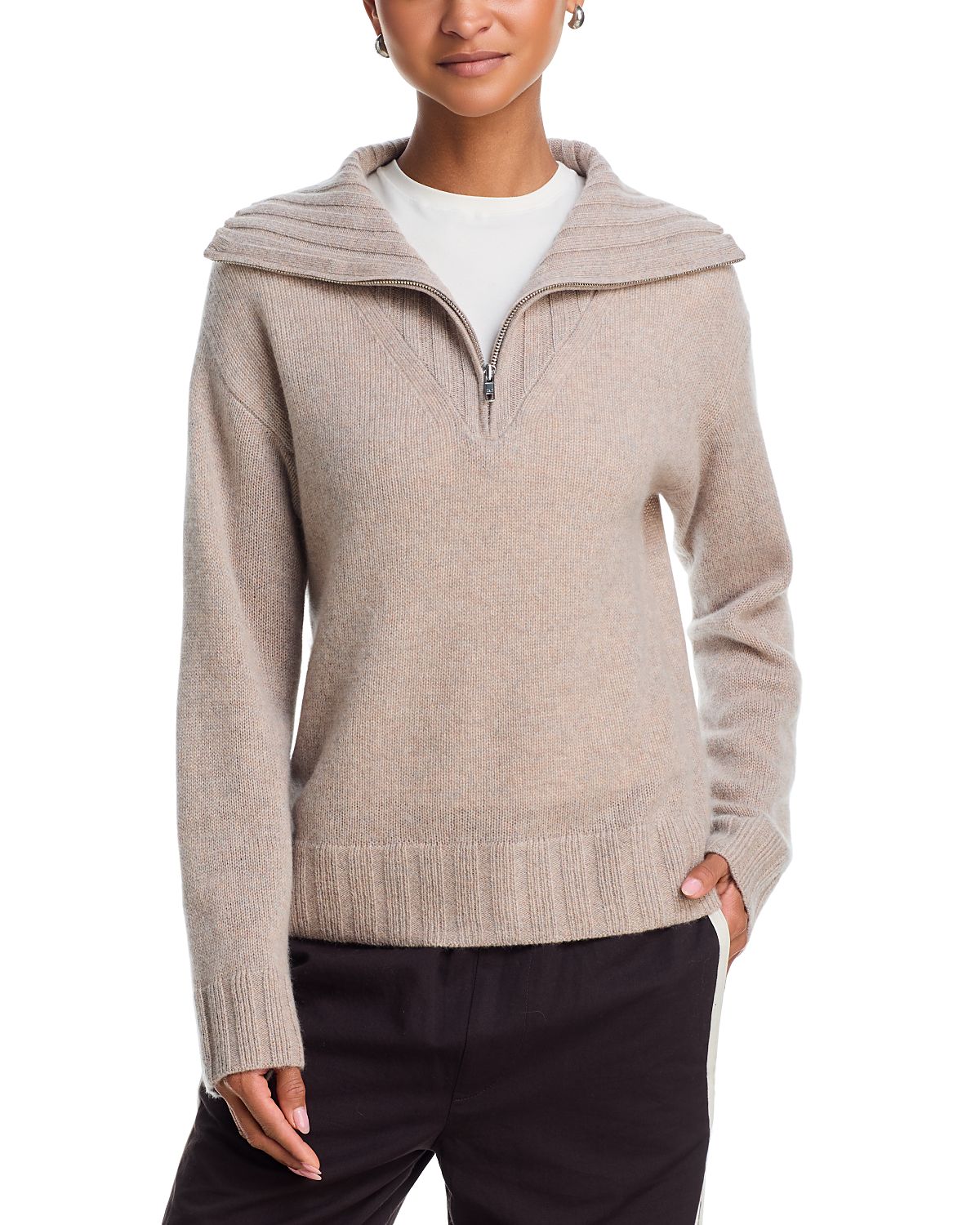 Aqua Cashmere Half Zip Sweater - Exclusive