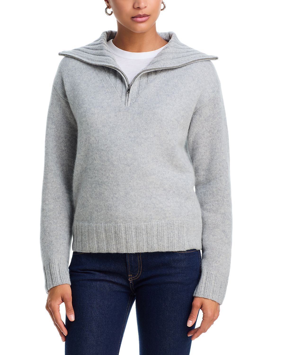 Aqua Cashmere Half Zip Sweater - Exclusive