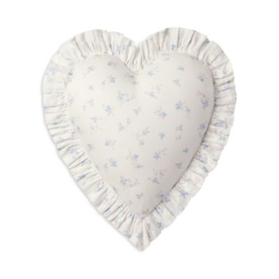 Garden Bow Ruffle Heart Pillow