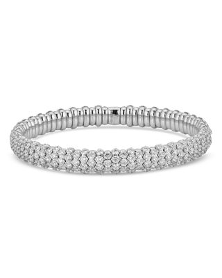 18K Gold Diamond Small Dome Stretch Bracelet, 10.36 tcw