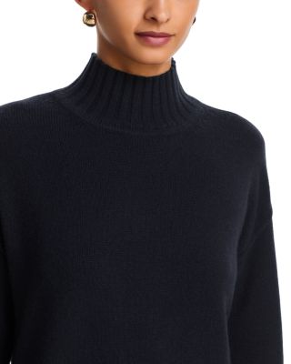100% Cashmere Boxy Mock Neck Sweater - Exclusive - thumbnail 4