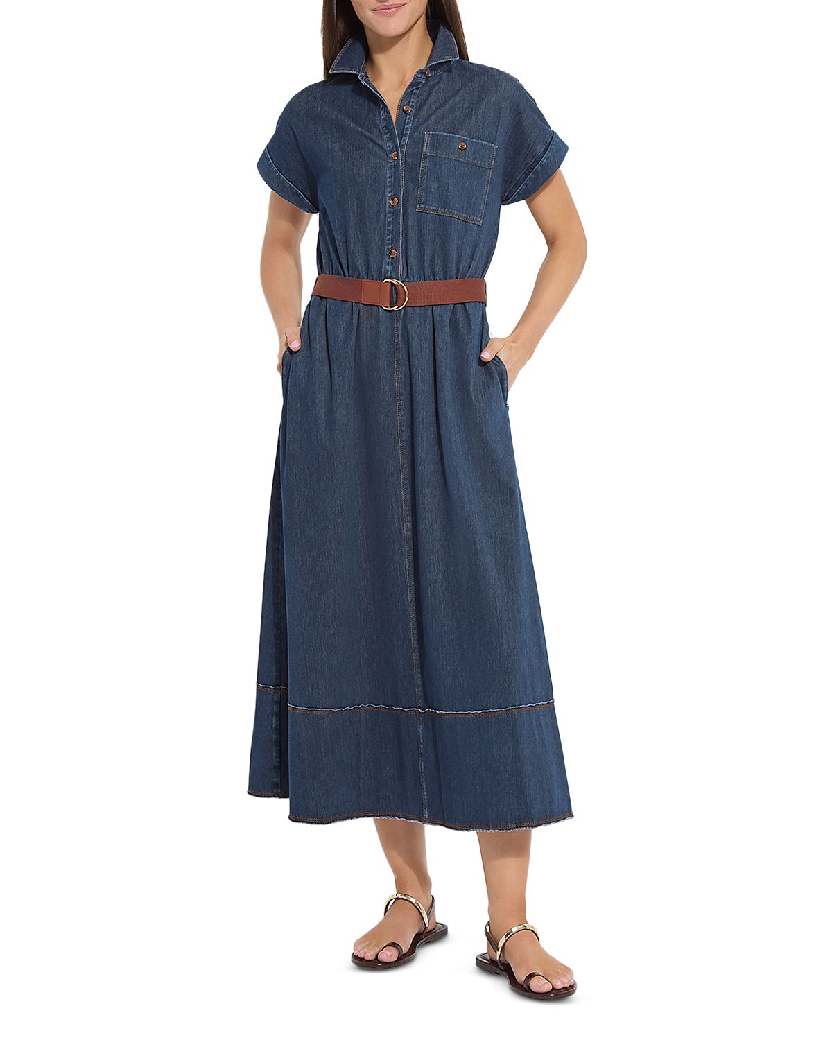 Lysse Zelda Midi Belted Denim Dress