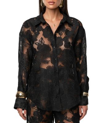 Jluxlabel Organza — Jluxlabel Organza Floral Blouse