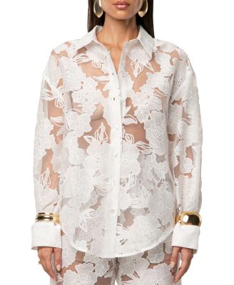 Jluxlabel Organza Floral Blouse