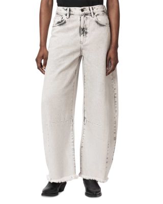 Payton High Rise Barrel Crop Jeans in Bleached Grey