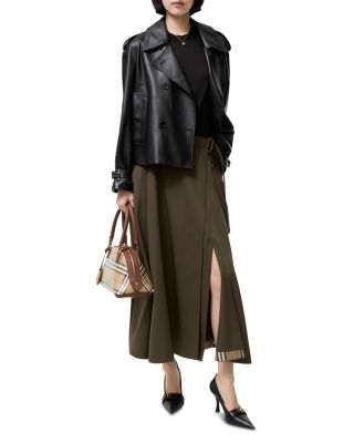 Wool Twill Midi Skirt