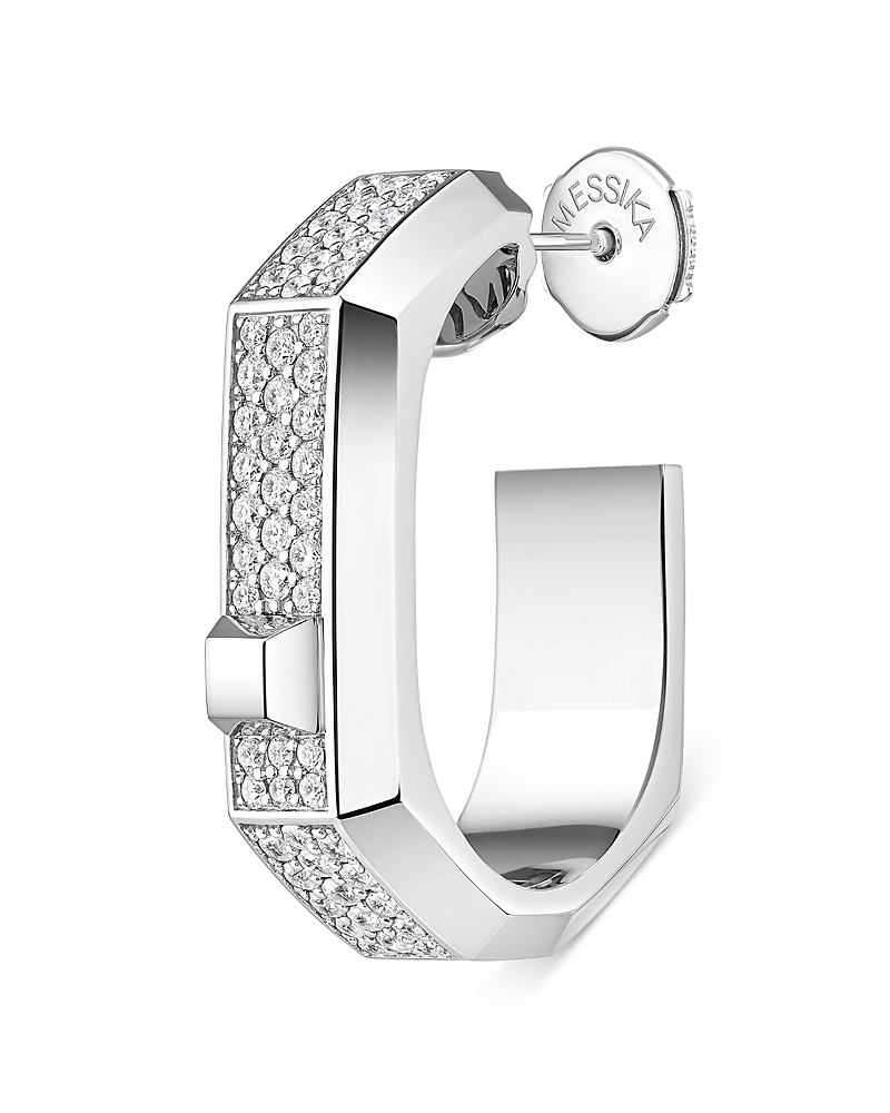 Messika 18K Gold Moderniste Single Pave Diamond Hoop Earring, 0.25 tcw