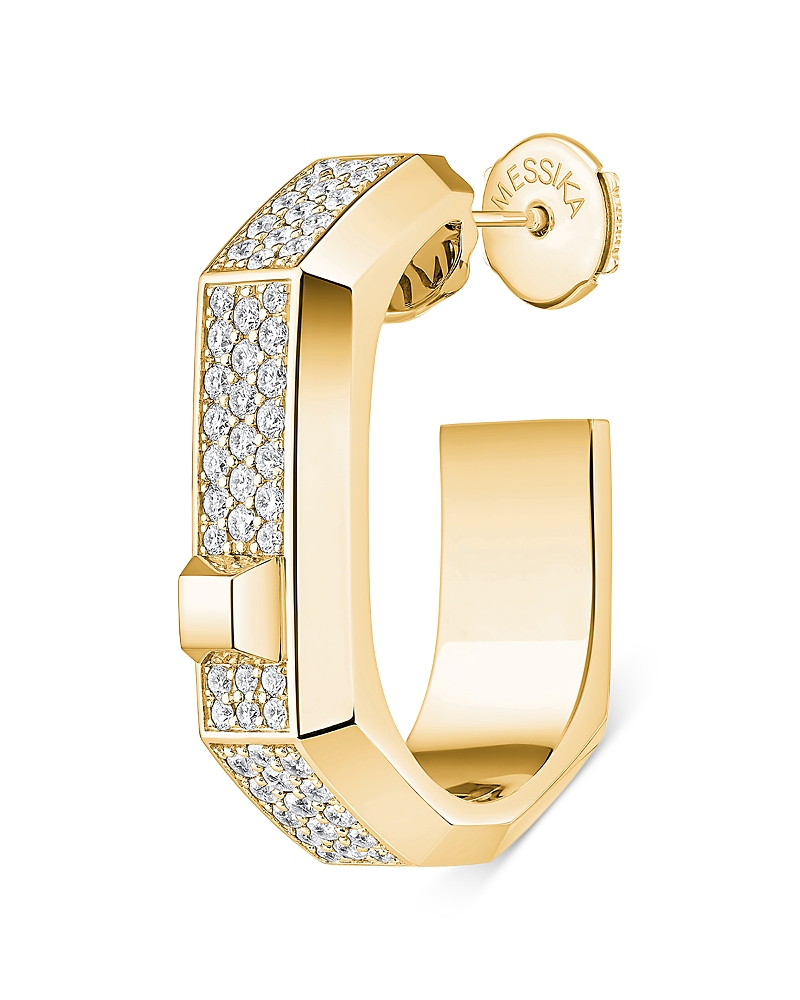 Messika 18K Gold Moderniste Single Pave Diamond Hoop Earring, 0.25 tcw