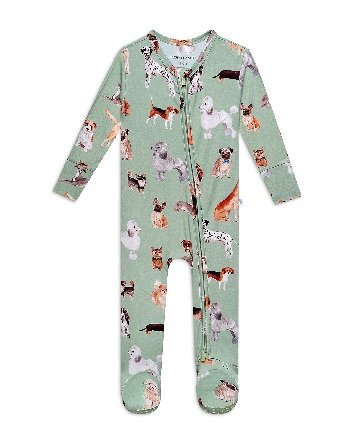 Posh Peanut Unisex Posh Puppies Zippered One Piece Footie - Baby