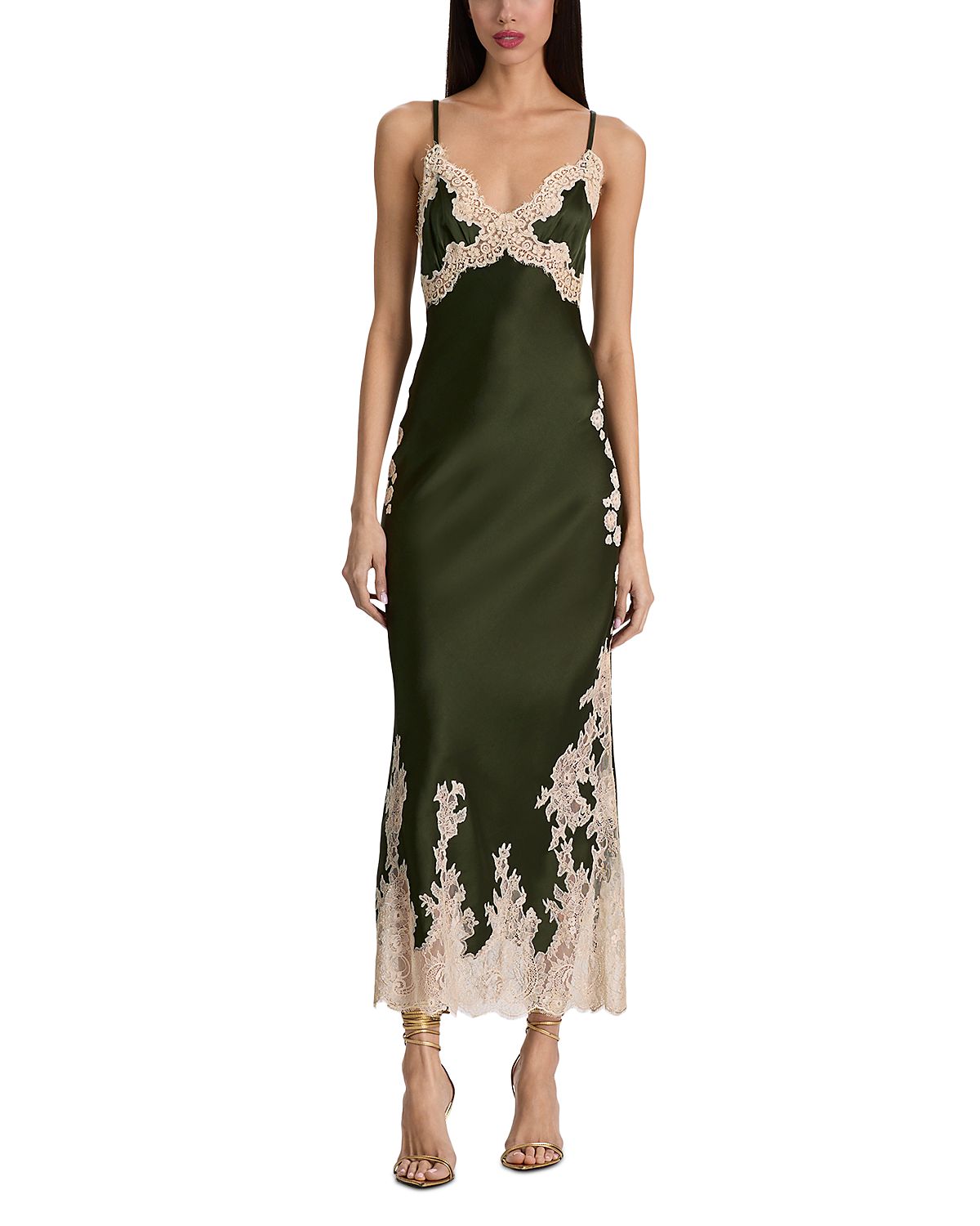 Alice and Olivia Julietta Lace Trim Slip Dress