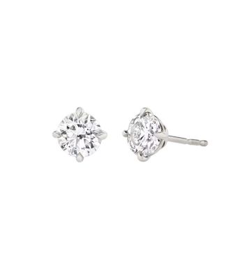  Solitaire Stud Earrings in 14K Gold, 3ctw Round Brilliant Lab Grown Diamond