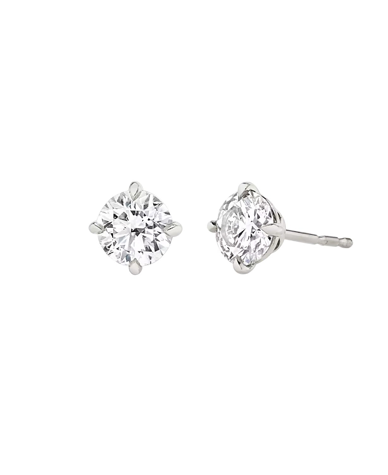 Vrai Solitaire Stud Earrings in 14K Gold, 3ctw Round Brilliant Lab Grown Diamond